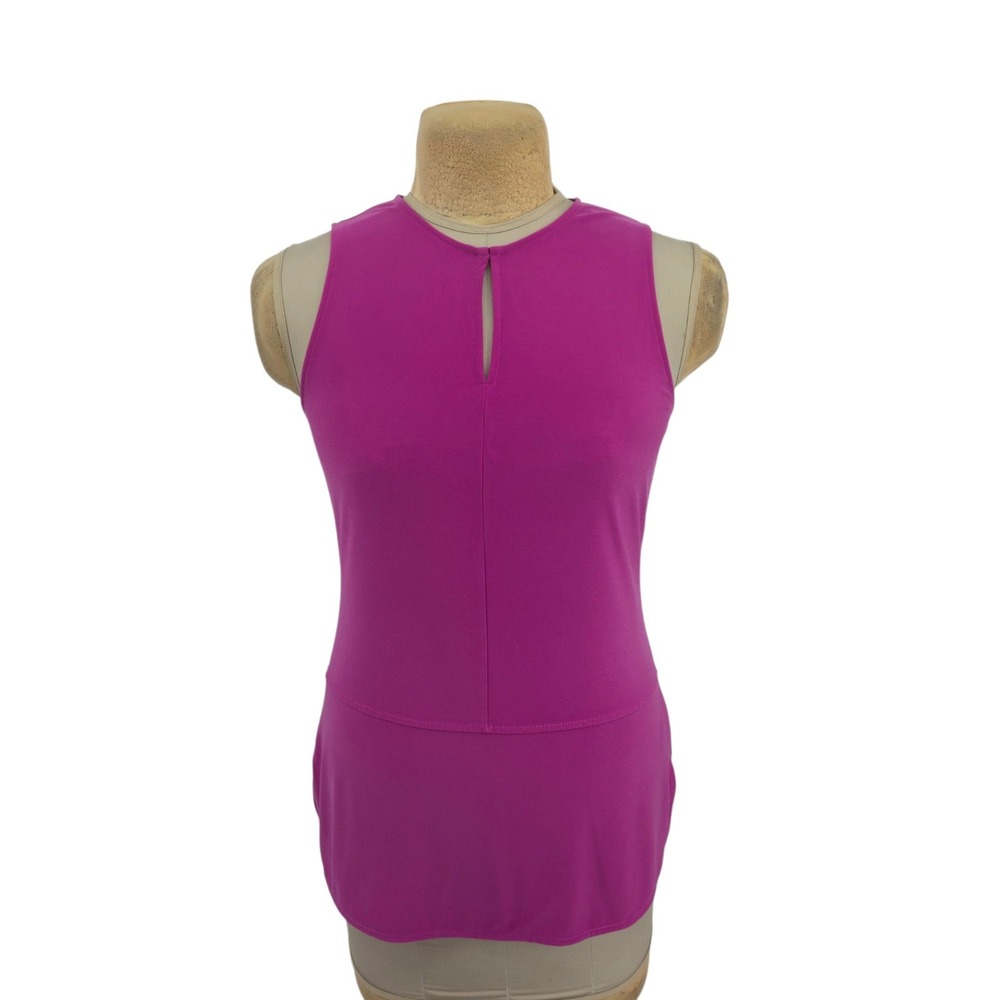 Lauren Ralph Lauren Sleeveless Top Women Medium Magenta Keyhole Tank Blouse